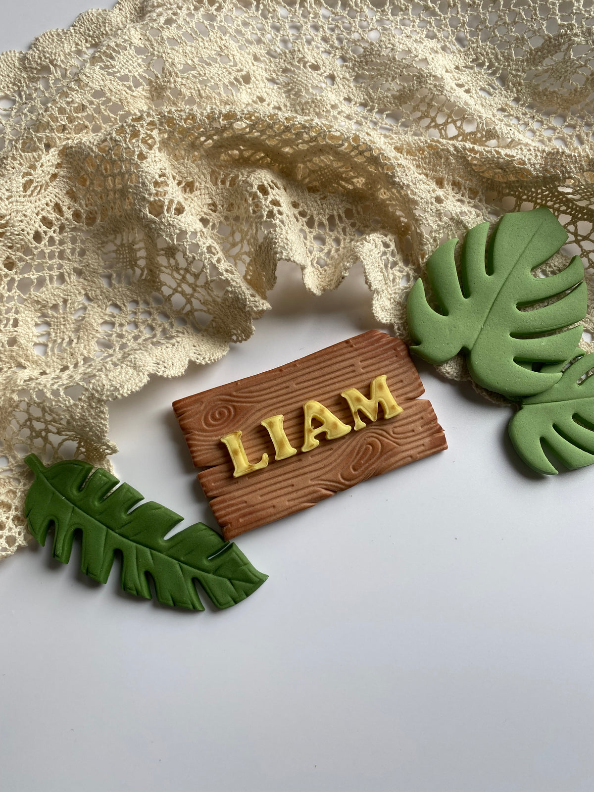 Namensschild Holz