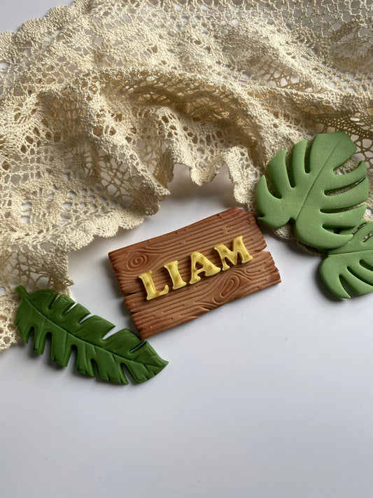 Namensschild Holz
